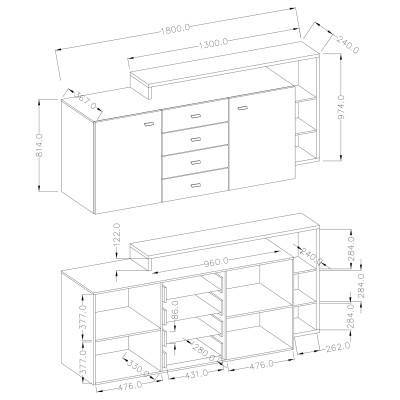 Komoda BOTTEGA 180 cm do Salonu Sypialni