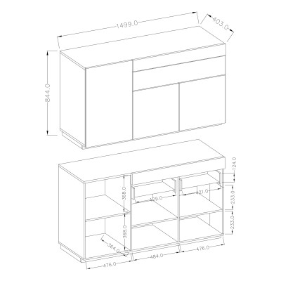 Komoda SILVANA 150 cm do Salonu Sypialni