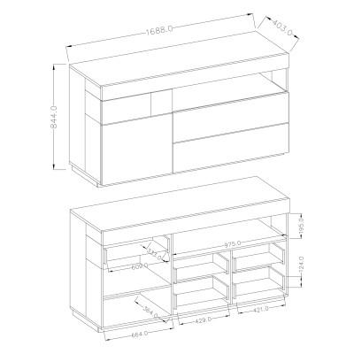 Komoda SILVANA 169 cm do Salonu Sypialni
