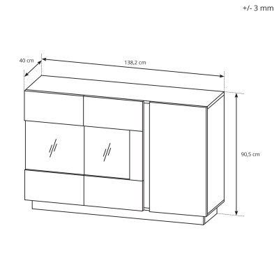 Komoda ARCETTO 138 cm do Salonu Sypialni