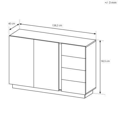 Komoda ARCETTO 138 cm do Salonu Sypialni