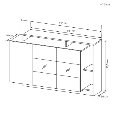 Komoda ALBINA 155 cm do Salonu Sypialni