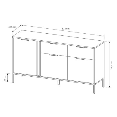 Komoda LORENZO 153 cm do Salonu Sypialni