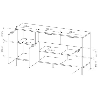 Komoda LORENZO 153 cm do Salonu Sypialni