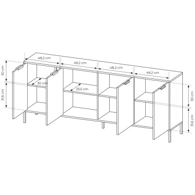 Komoda LORENZO 203 cm do Salonu Sypialni