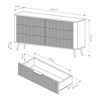 Komoda LANTANA 163 cm do Salonu Sypialni