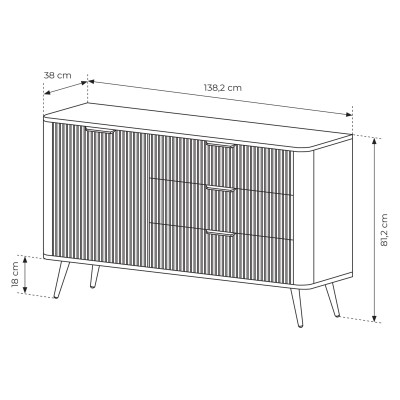 Komoda LANTANA 138 cm do Salonu Sypialni