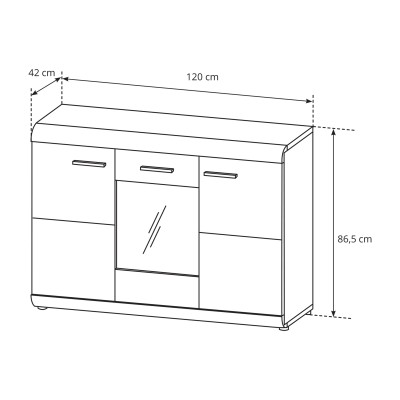 Komoda LEGAME 120 cm do Salonu Sypialni