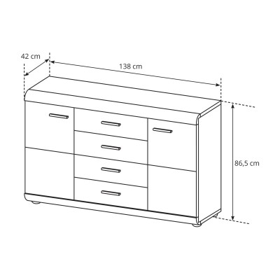 Komoda LEGAME 140 cm do Salonu Sypialni