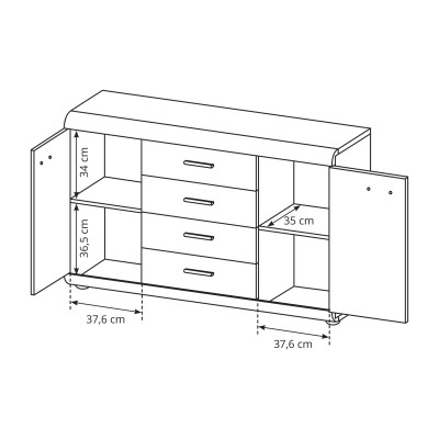 Komoda LEGAME 140 cm do Salonu Sypialni