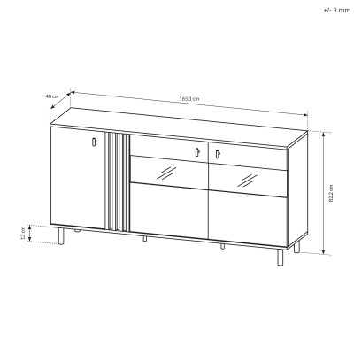 Komoda MADDALENA 165 cm do Salonu Sypialni