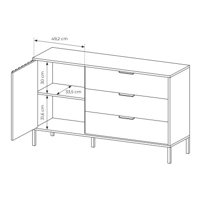 Komoda TALLINO 137 cm do Salonu Sypialni