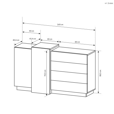 Komoda TRES 160 cm do Salonu Sypialni