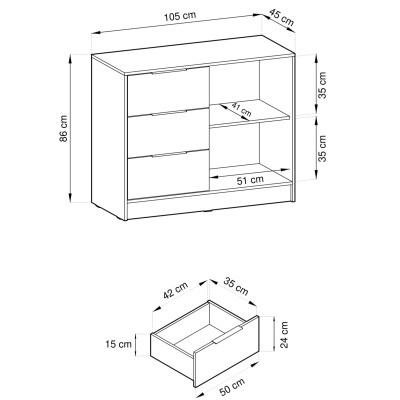 Komoda NELIANA 105 cm do Salonu Sypialni