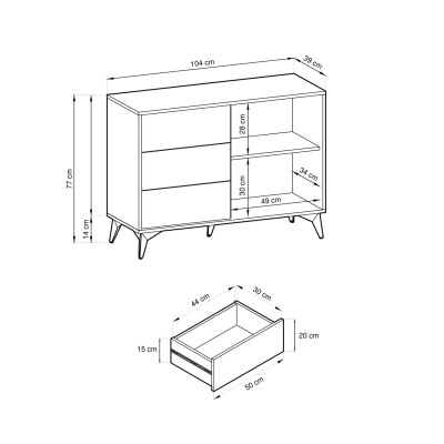 Komoda DIAMANTE 104 cm do Salonu Sypialni