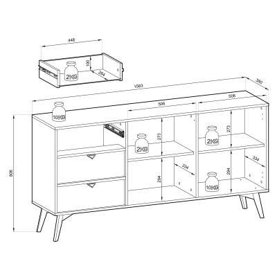 Komoda FORESTA 158 cm do Salonu Sypialni