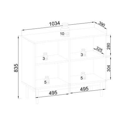 Komoda GIAPPONESE 104 cm do Salonu Sypialni