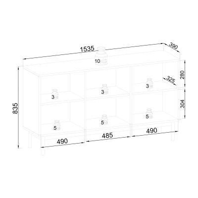 Komoda GIAPPONESE 154 cm do Salonu Sypialni