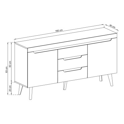 Komoda NORDICO 160 cm do Salonu Sypialni