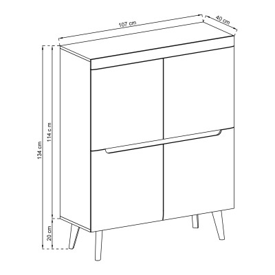 Komoda NORDICO 107 cm do Salonu Sypialni