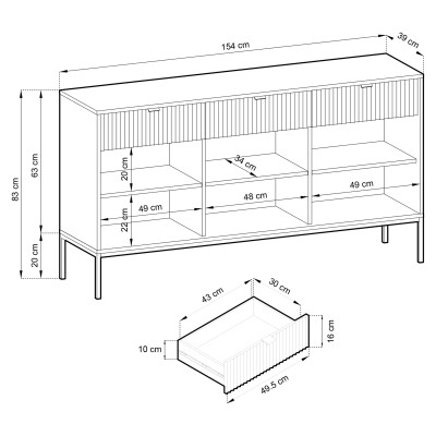 Komoda STELLARE 154 cm do Salonu Sypialni