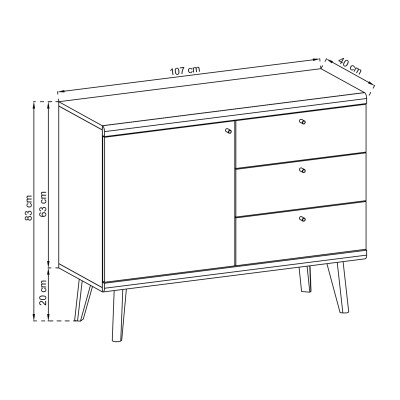 Komoda PRIMARIO 107 cm do Salonu Sypialni