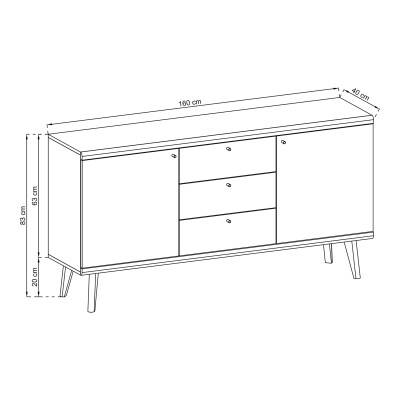 Komoda PRIMARIO 160 cm do Salonu Sypialni