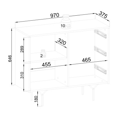 Komoda NEROCCI 97 cm do Salonu Sypialni