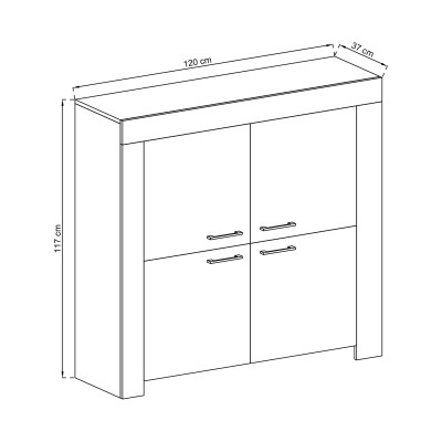 Komoda CIELO 120 cm do Salonu Sypialni