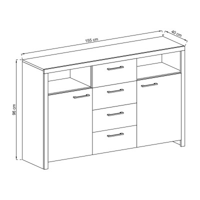 Komoda CIELO 155 cm do Salonu Sypialni