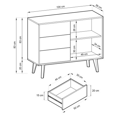 Komoda VILLETTA 104 cm do Salonu Sypialni