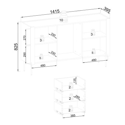 Komoda AVVOLGERE 141 cm do Salonu Sypialni