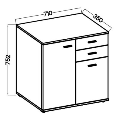 Komoda MICHELE 71 cm do Salonu Sypialni