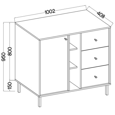 Komoda TORINO 100 cm do Salonu Sypialni