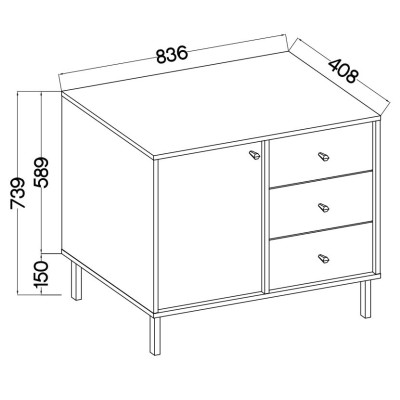 Komoda TORINO 84 cm do Salonu Sypialni
