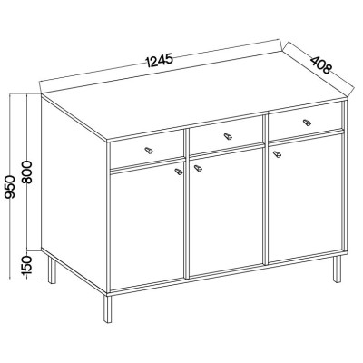 Komoda TORINO 125 cm do Salonu Sypialni