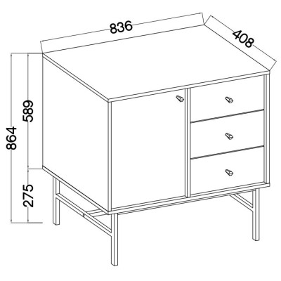 Komoda TORINO 84 cm do Salonu Sypialni