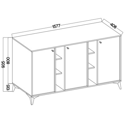 Komoda TORINO 158 cm do Salonu Sypialni