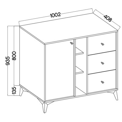 Komoda TORINO 100 cm do Salonu Sypialni