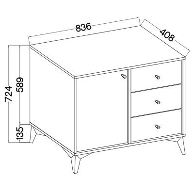 Komoda TORINO 84 cm do Salonu Sypialni