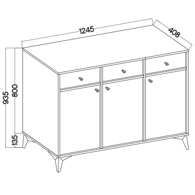 Komoda TORINO 125 cm do Salonu Sypialni