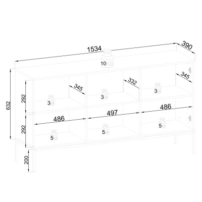 Komoda SENTIERO 154 cm do Salonu Sypialni
