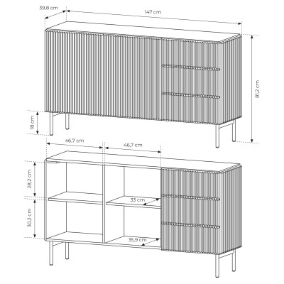 Komoda TRATTO 147 cm do Salonu Sypialni