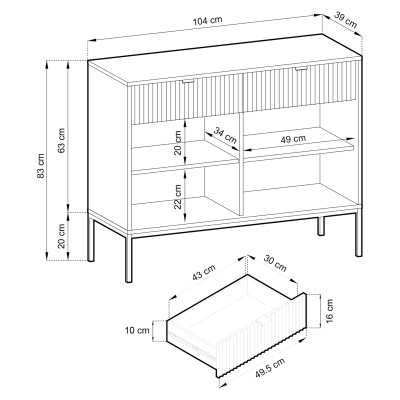Komoda STELLARE 104 cm do Salonu Sypialni