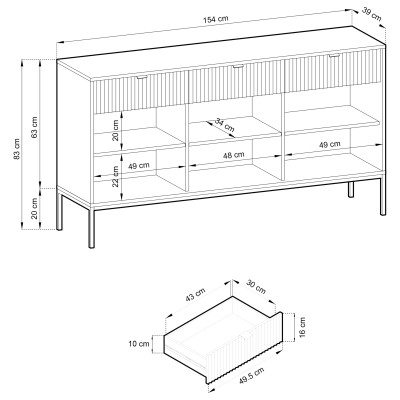 Komoda STELLARE 154 cm do Salonu Sypialni