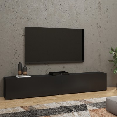 Szafka RTV stojąca AURORA 180 cm do Salonu pod Telewizor - Czarny