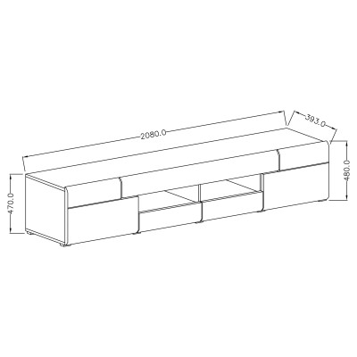 Szafka RTV IBIZA 208 cm do Salonu Sypialni