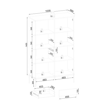 Witryna SENTIERO 104 cm