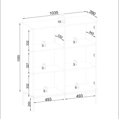 Witryna SENTIERO 104 cm