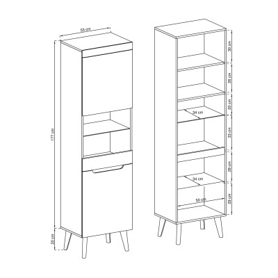 Witryna NORDICO 53 cm